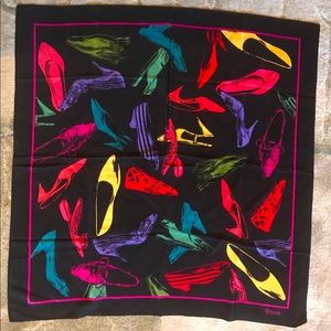 Very large shoe print silk scarf by Echo.